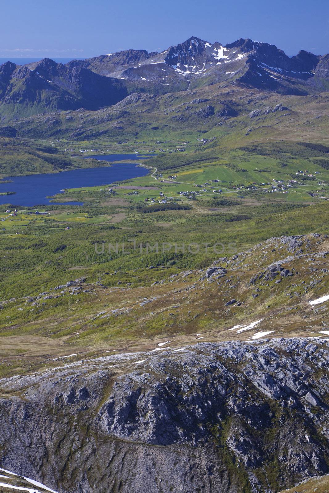 Scenic view of Lofoten islands in arctic Norway