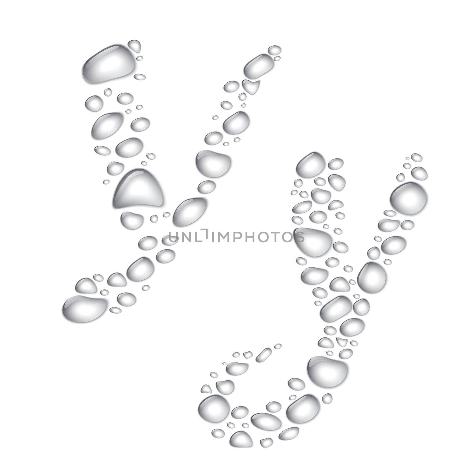 Water drop alphabet, letter Yy