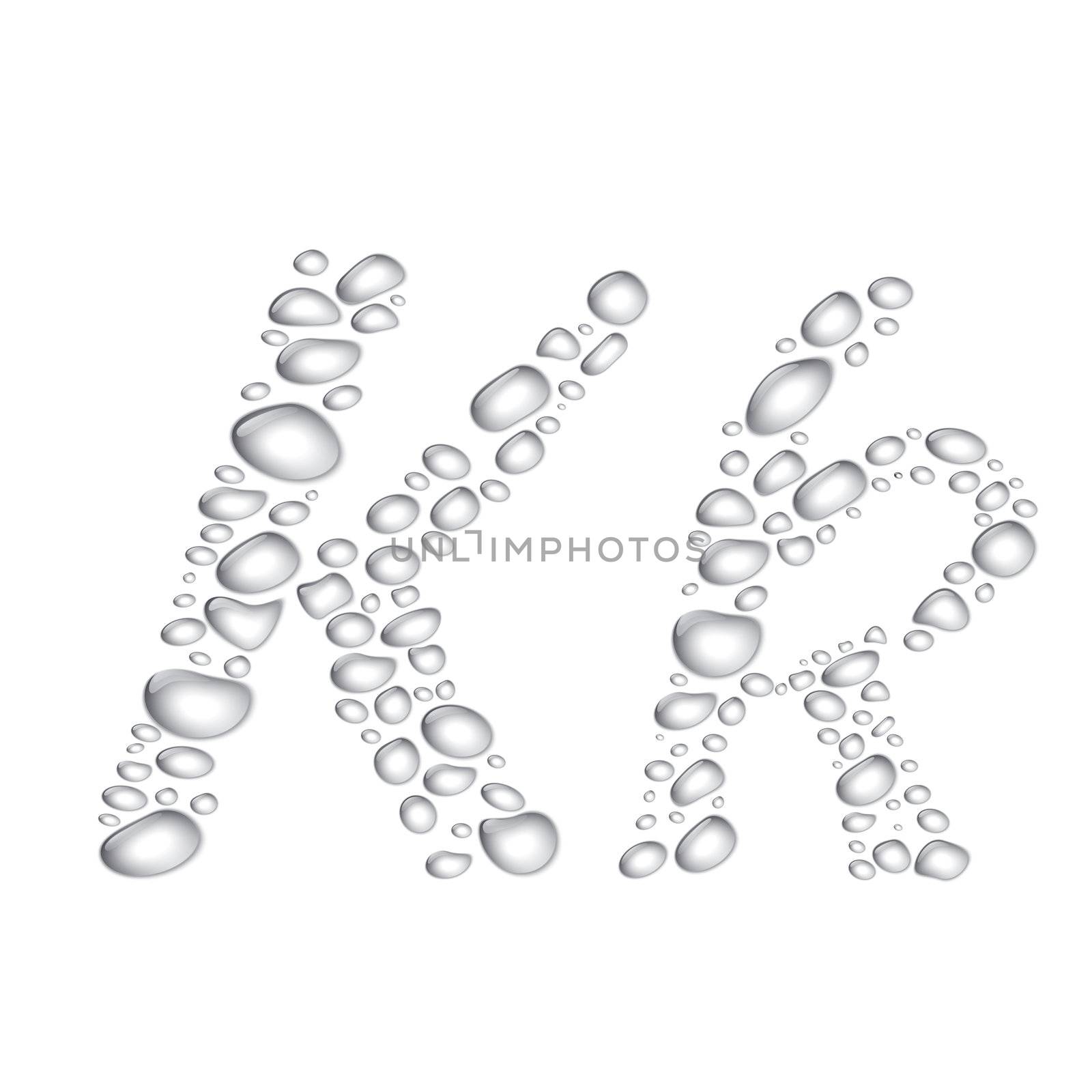 Water drops Alphabet Kk by wertaw