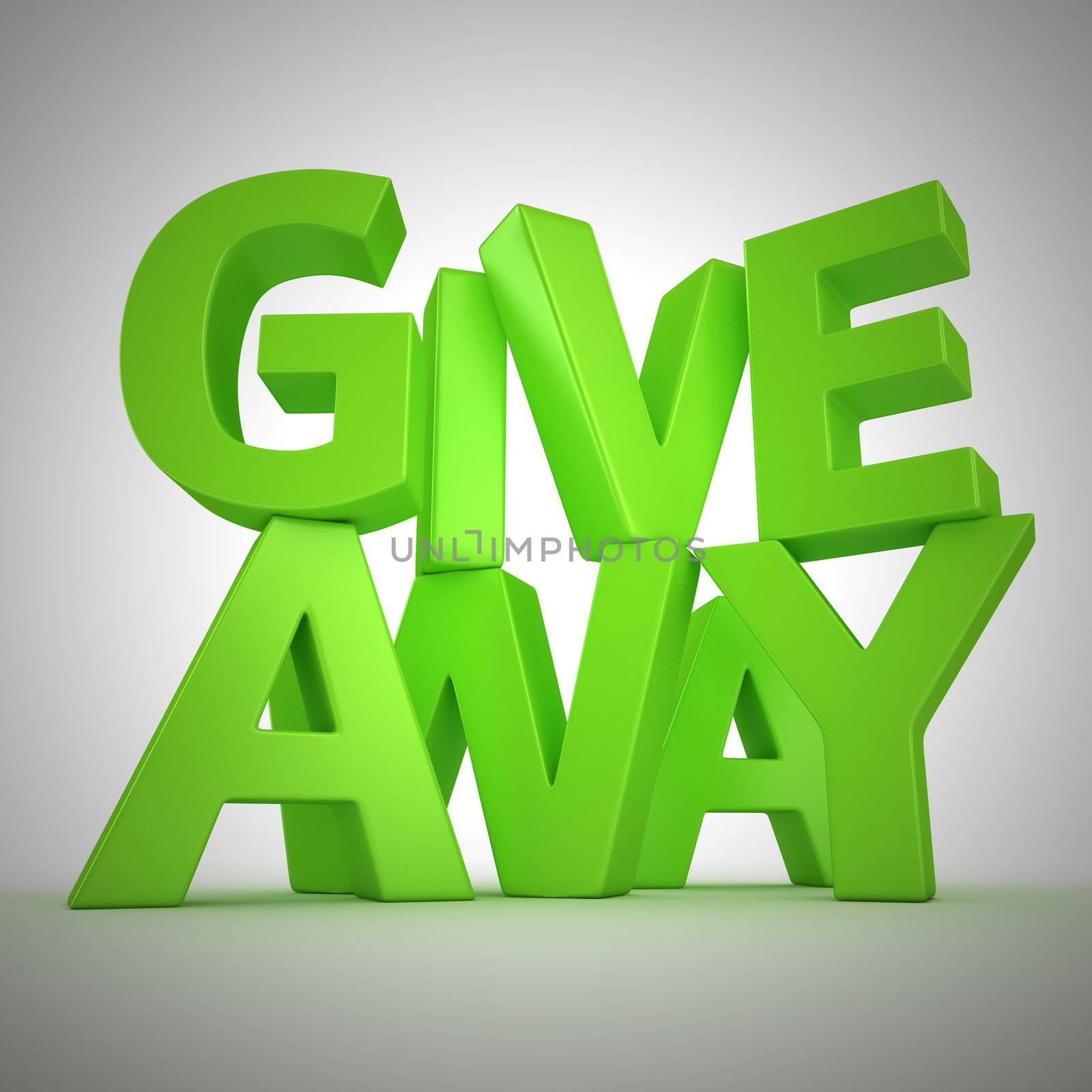 Text "Giveaway" made from green letters