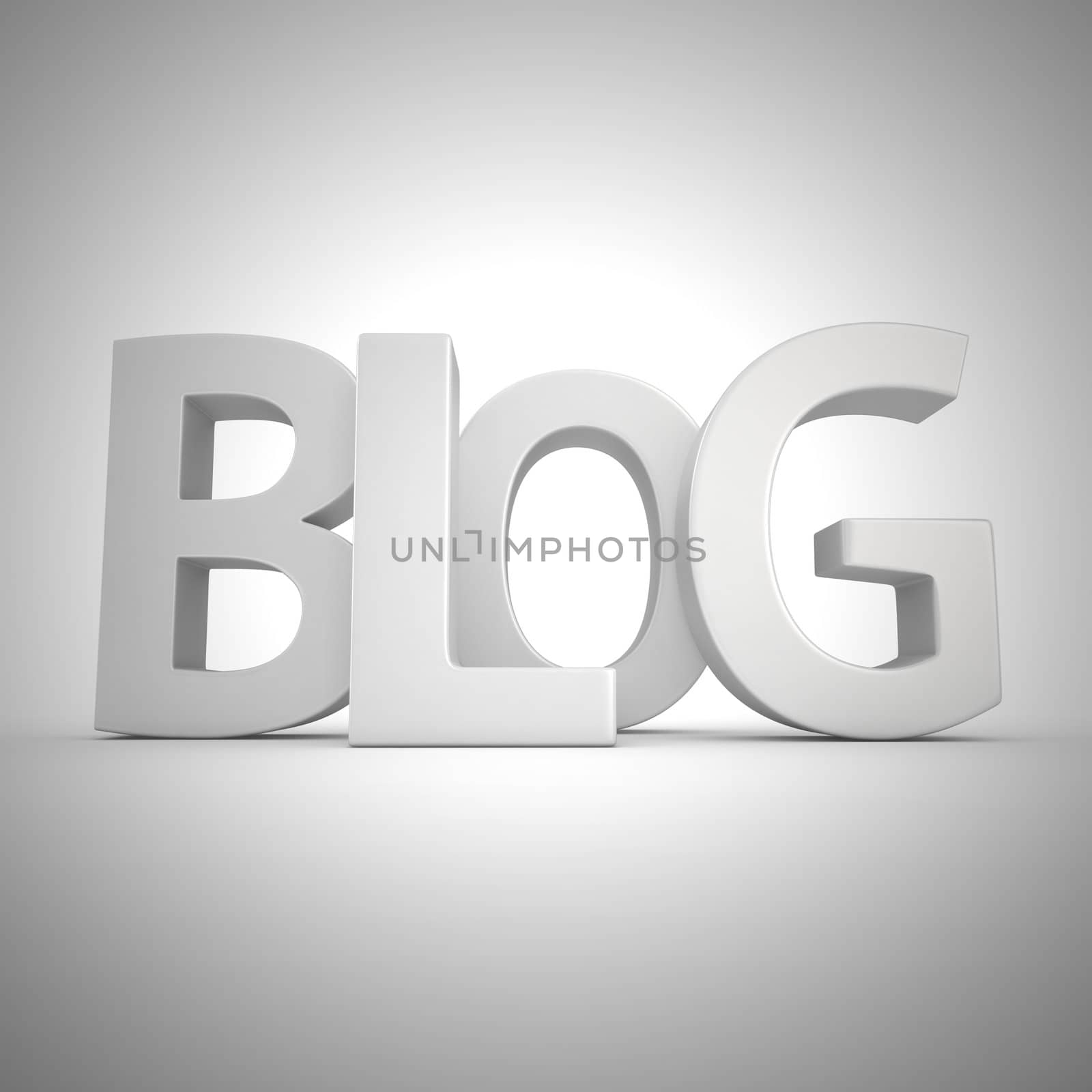 Word "Blog" written by white letters