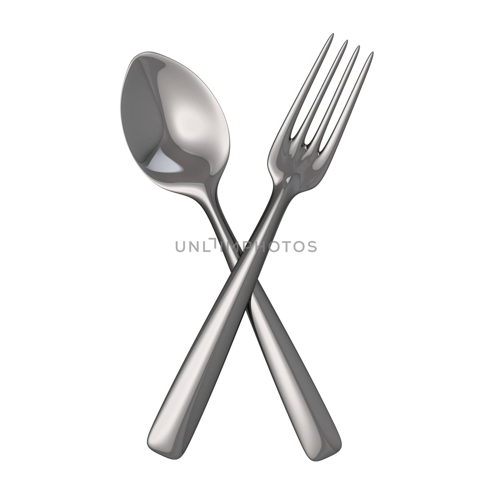 Crossed spoon and fork by timbrk