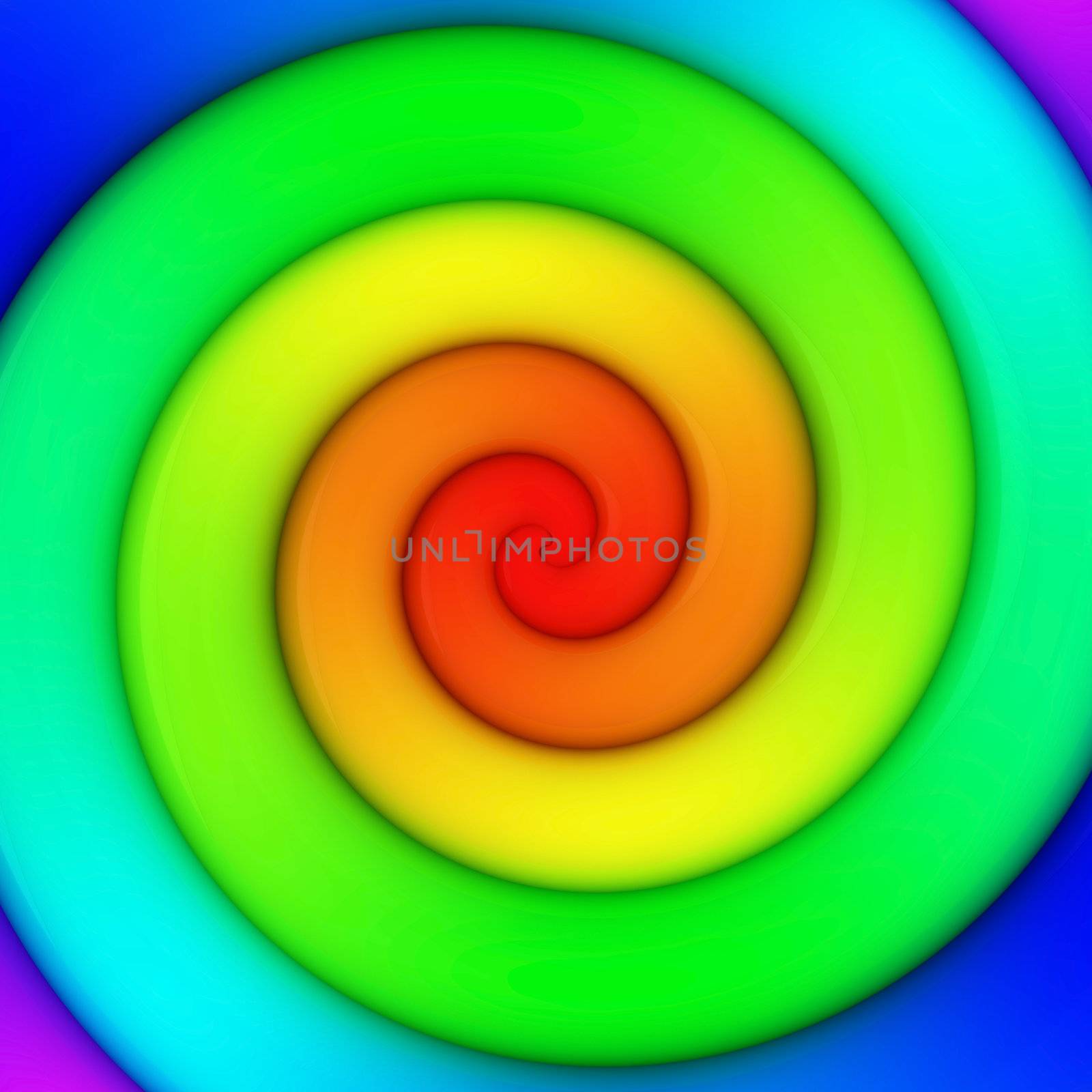 Abstract background of vibrant rainbow spiral swirl