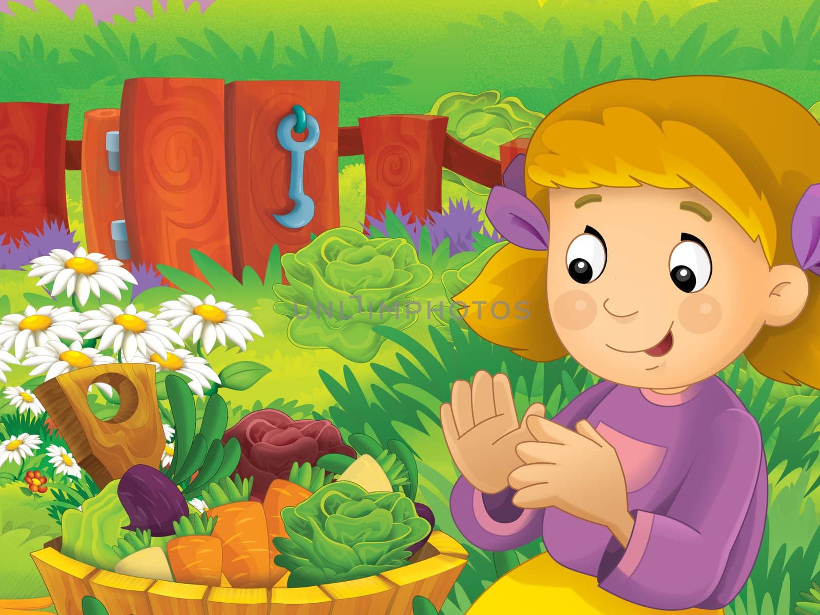 Beautiful cartoon illustation with many elements - educational