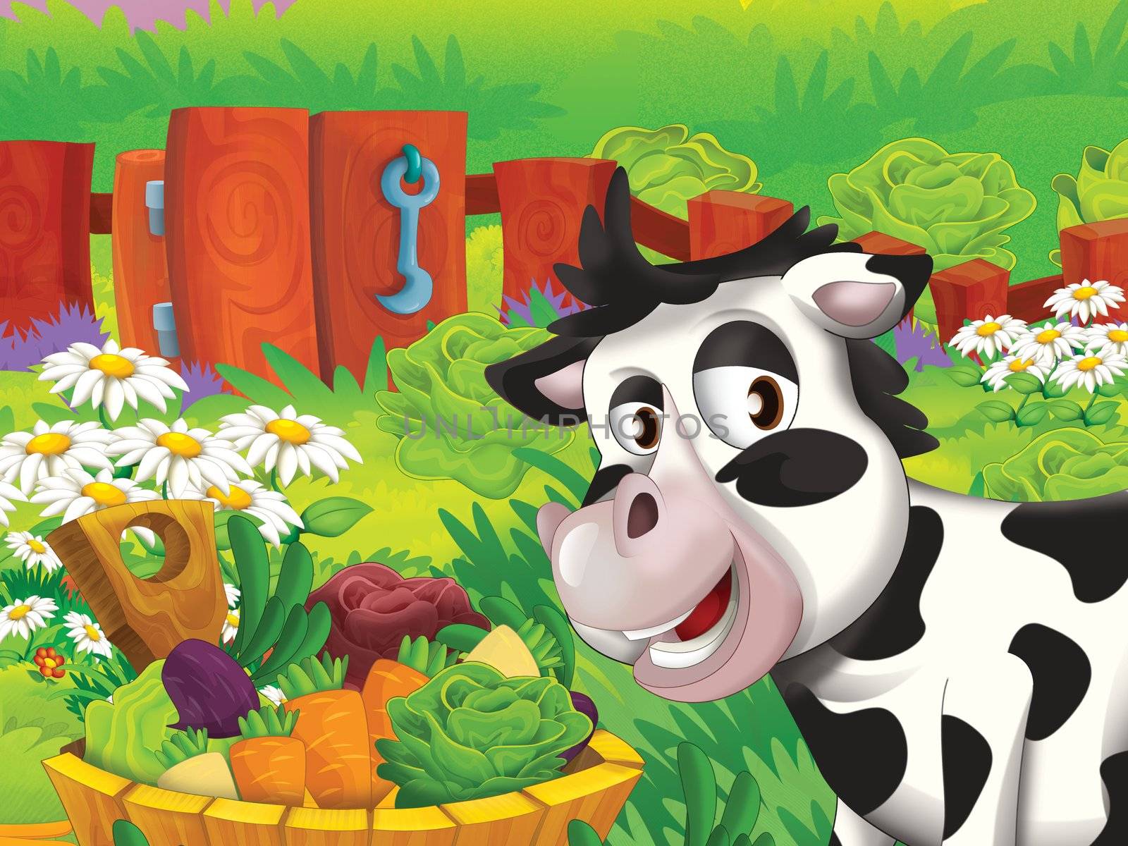 Beautiful cartoon illustation with many elements - educational