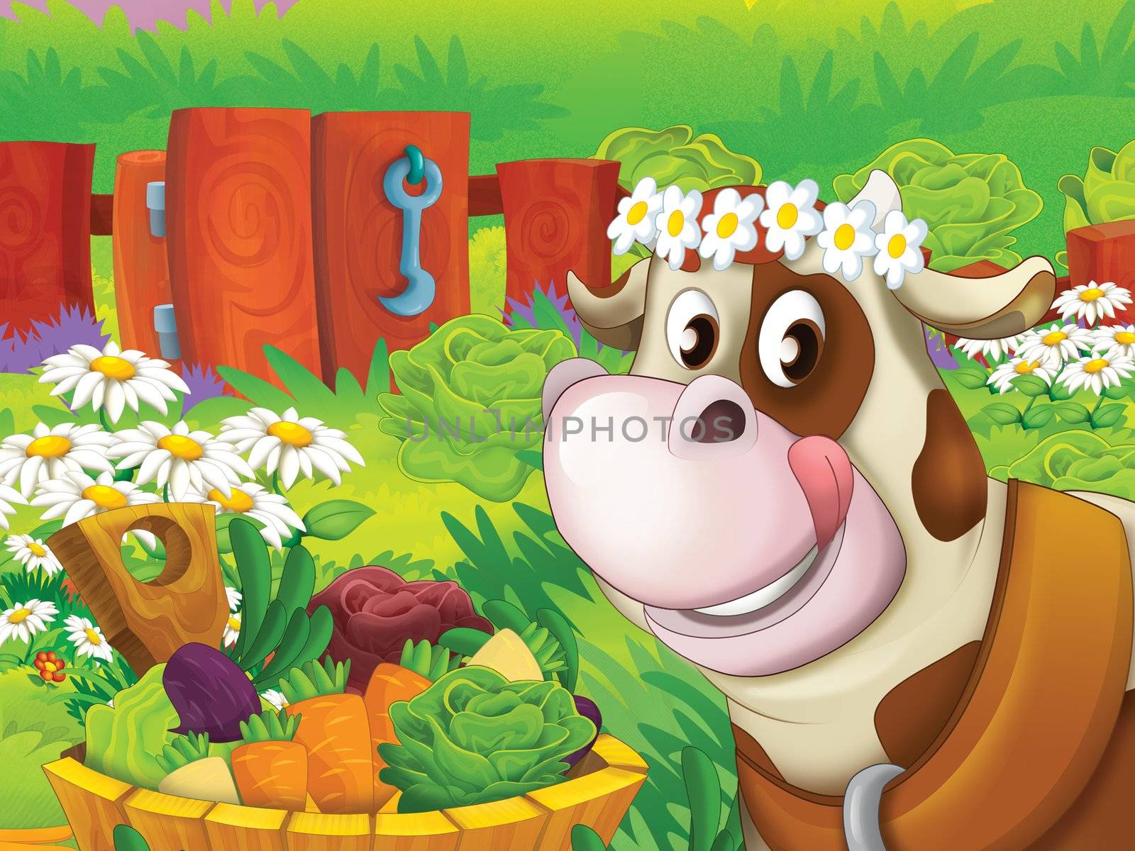 Beautiful cartoon illustation with many elements - educational