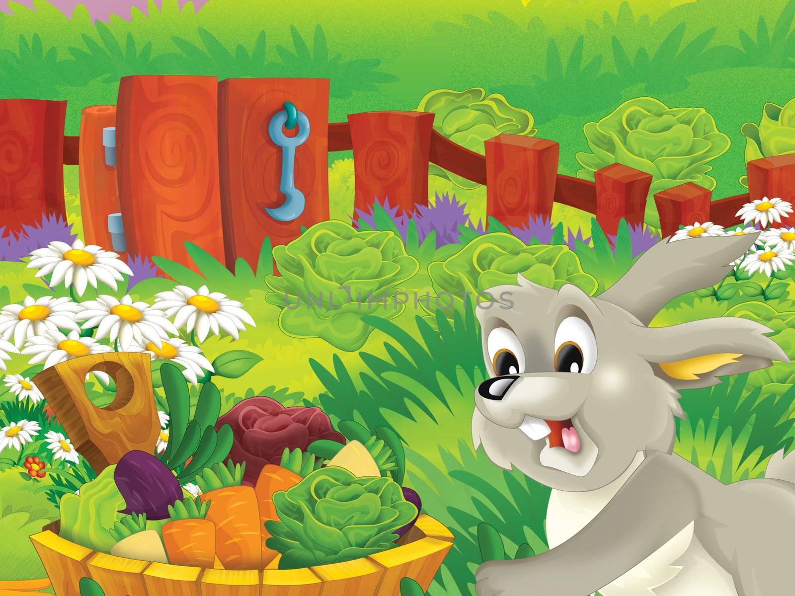 Beautiful cartoon illustation with many elements - educational
