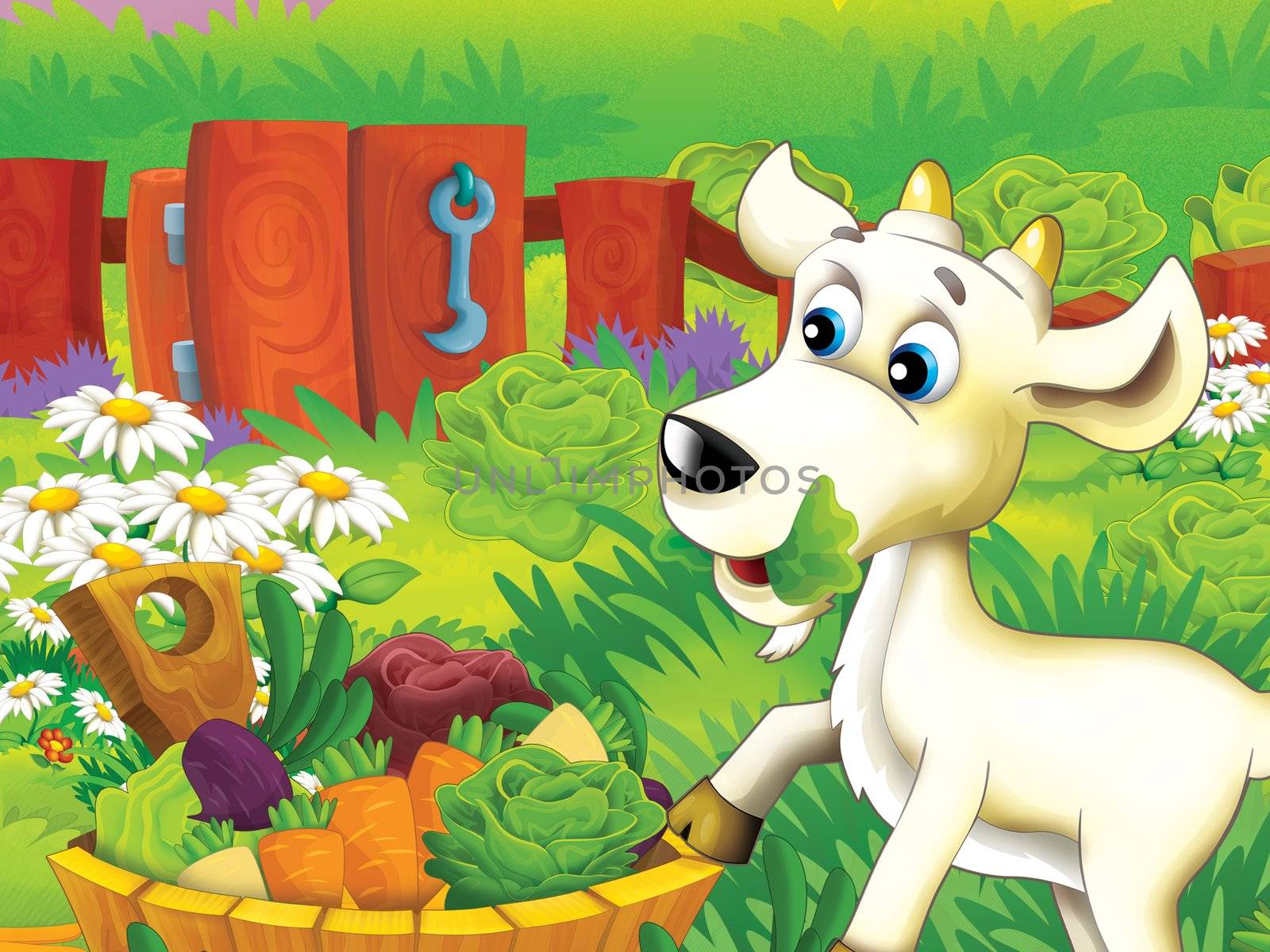 Beautiful cartoon illustation with many elements - educational