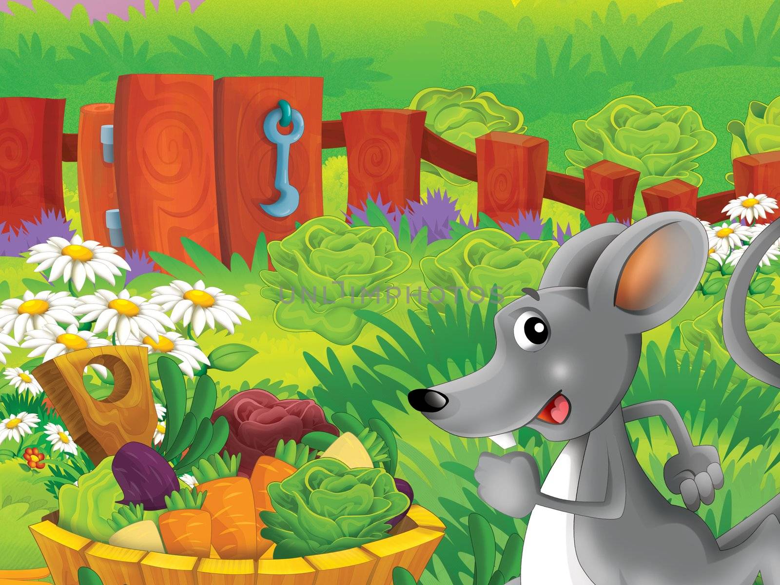 Beautiful cartoon illustation with many elements - educational