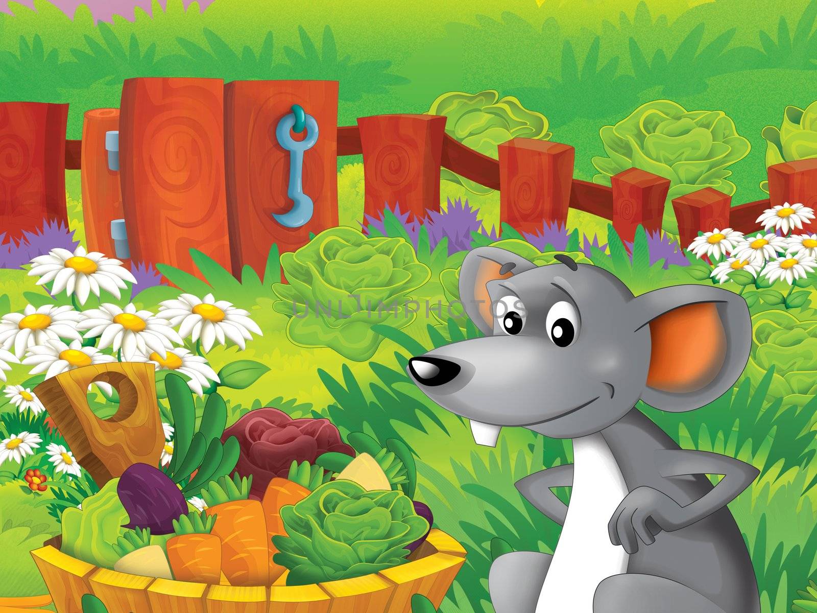 Beautiful cartoon illustation with many elements - educational