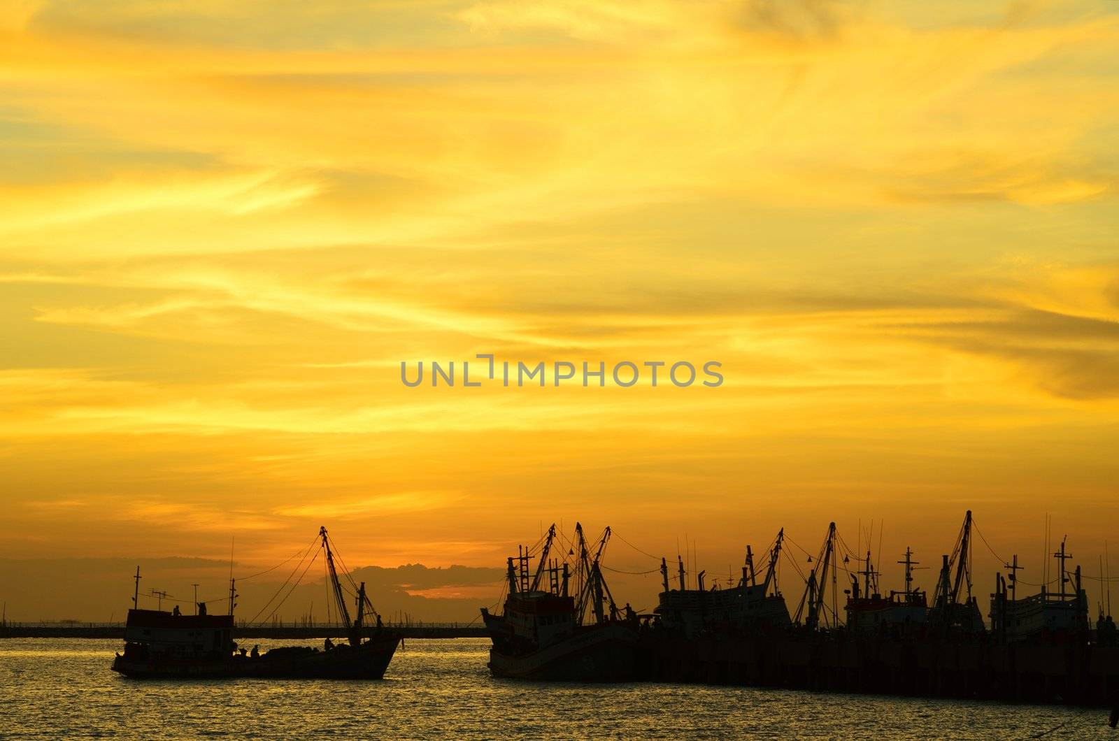 Fishing Boat at Sunset