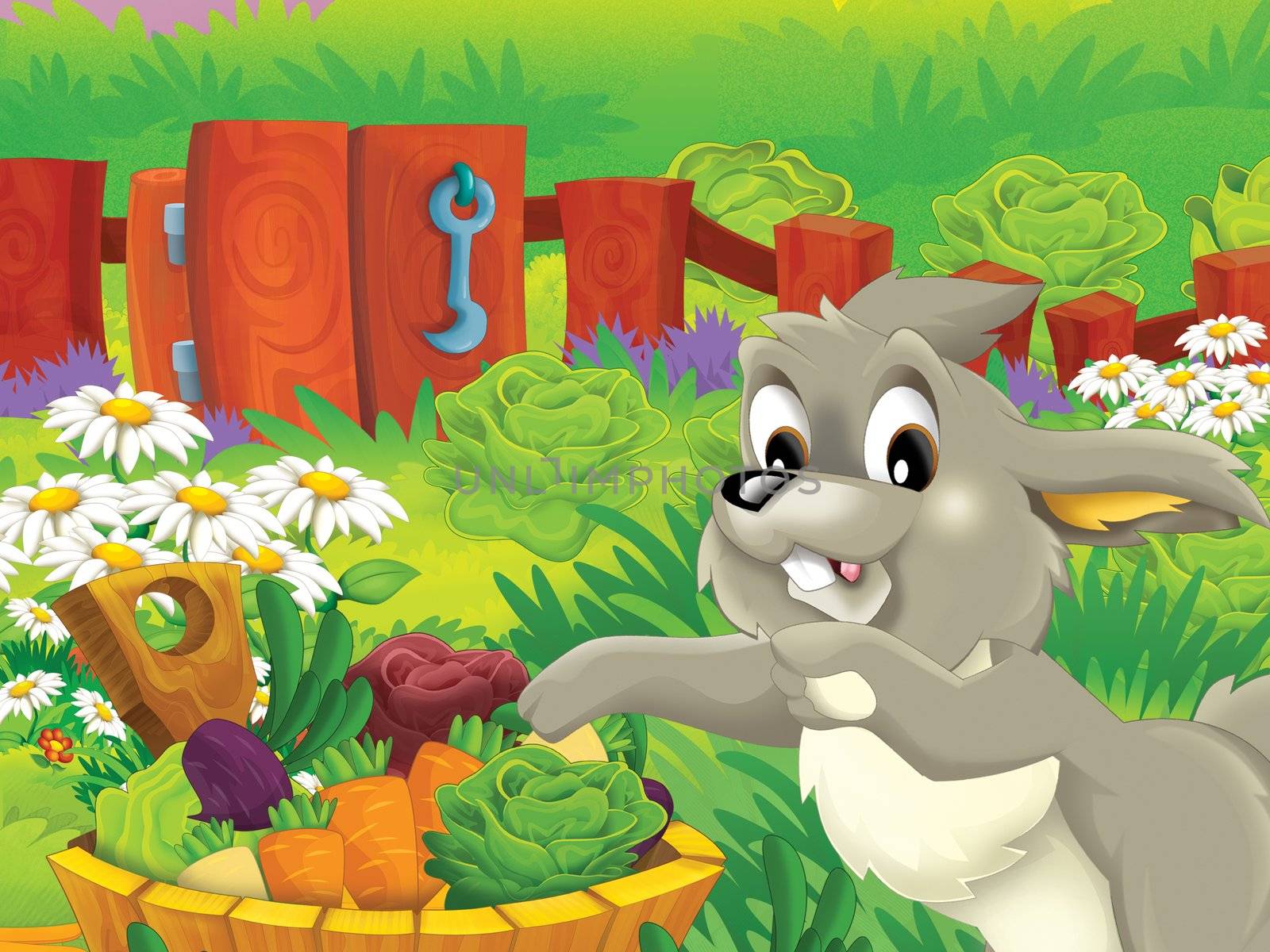 Beautiful cartoon illustation with many elements - educational