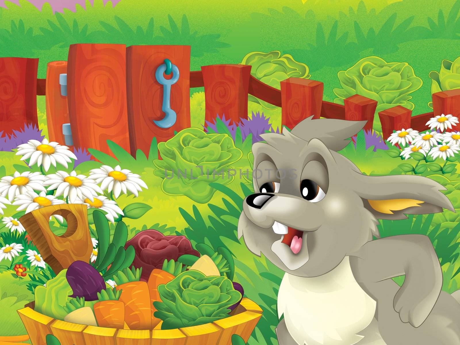 Beautiful cartoon illustation with many elements - educational