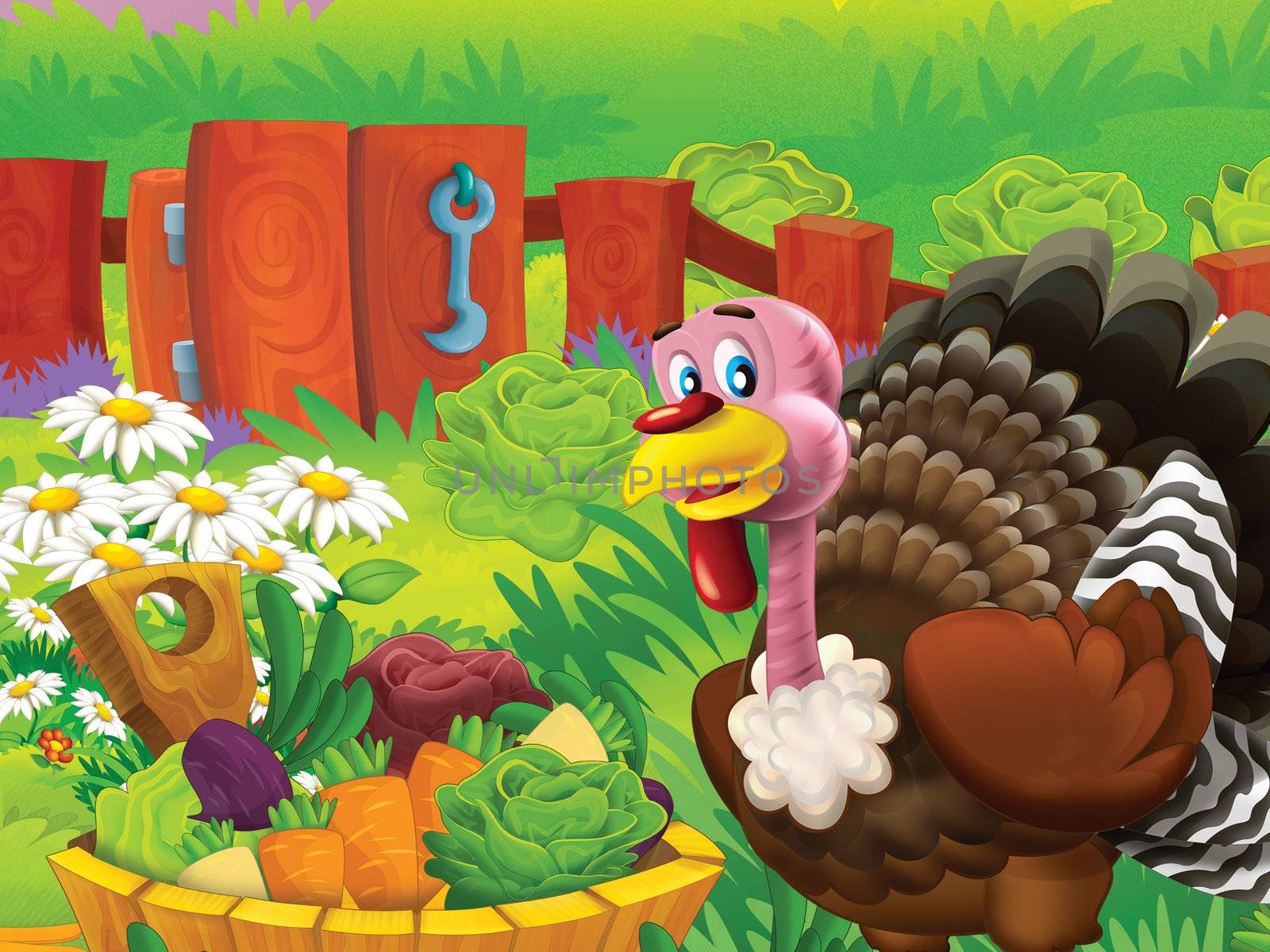 Beautiful cartoon illustation with many elements - educational
