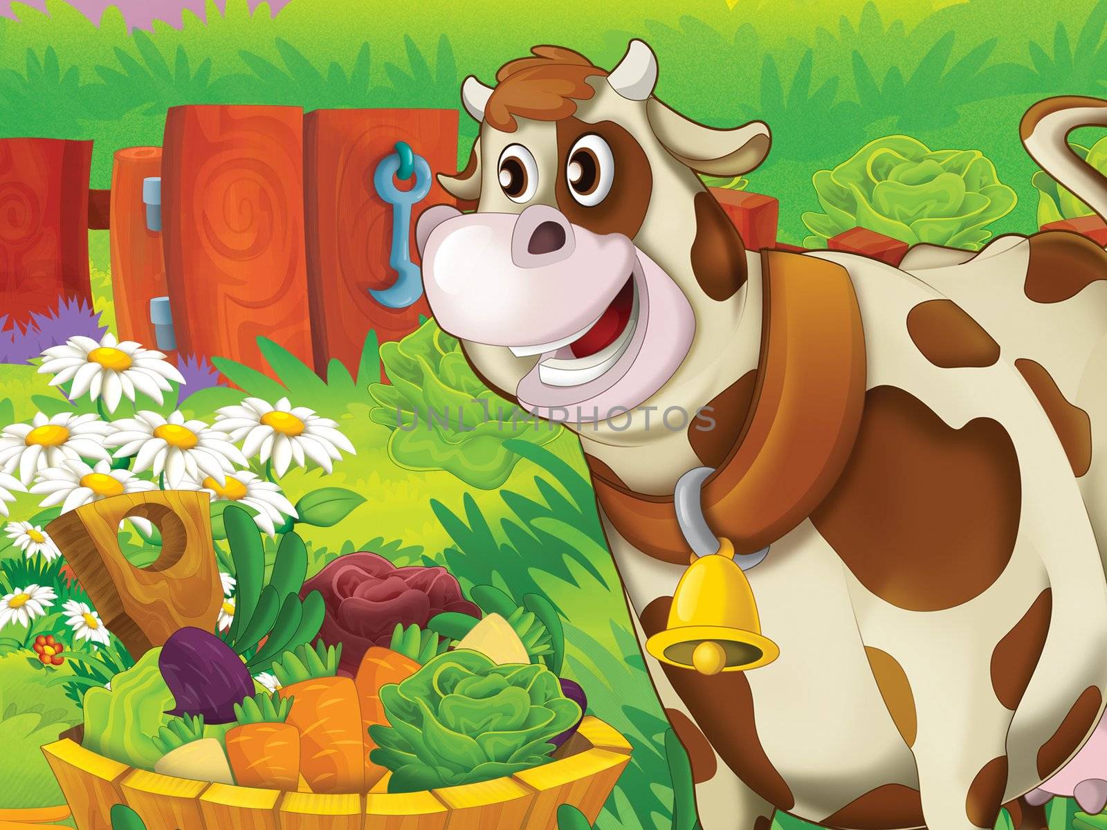 Beautiful cartoon illustation with many elements - educational