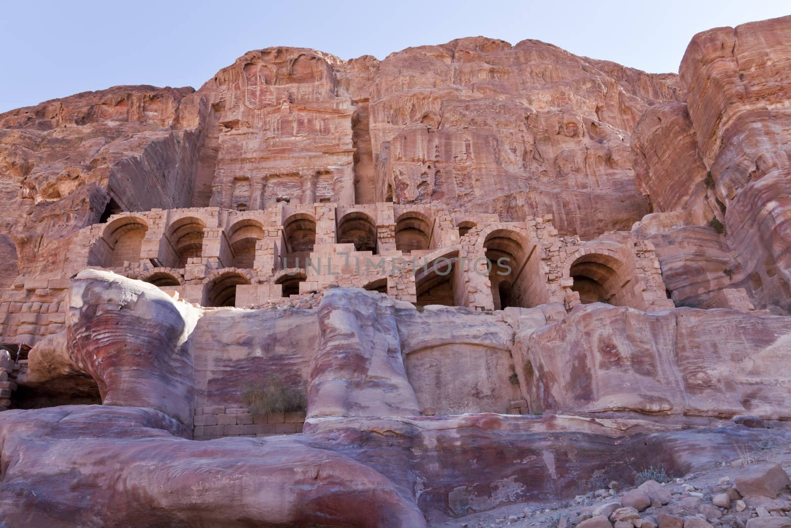 urn tomb, one of the hellenistic style facades in petra, jordan