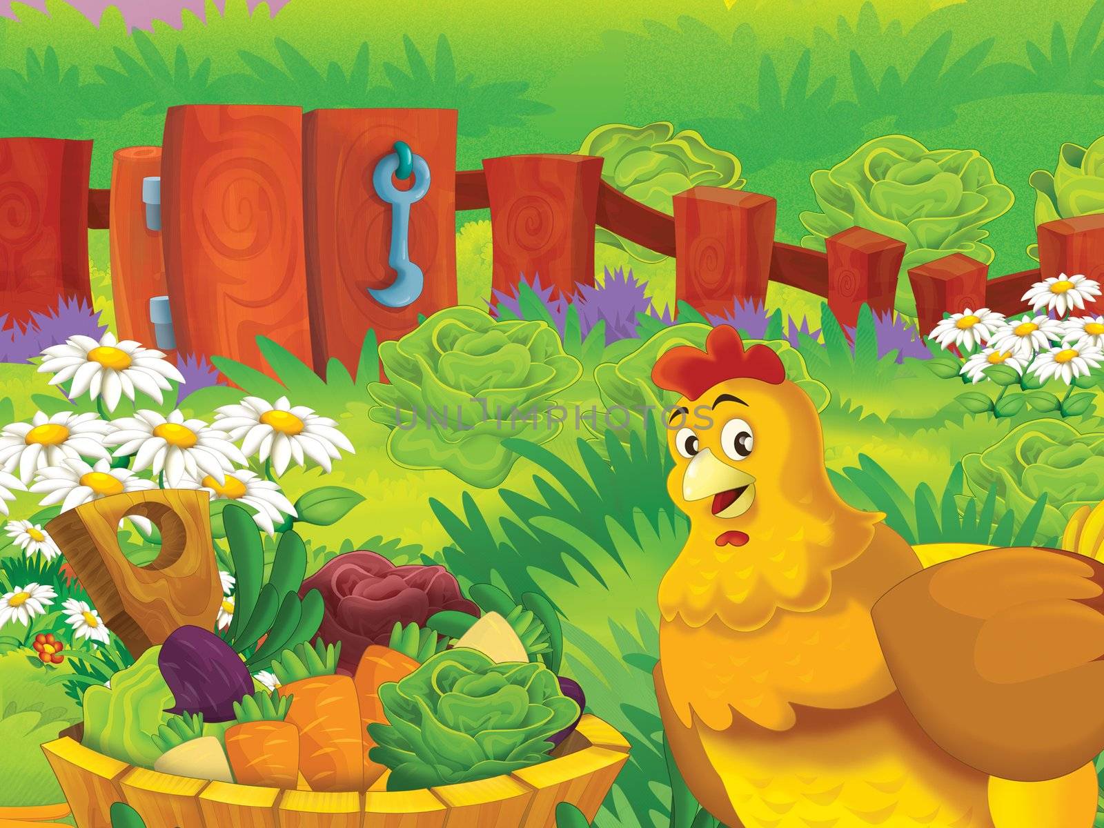 Beautiful cartoon illustation with many elements - educational