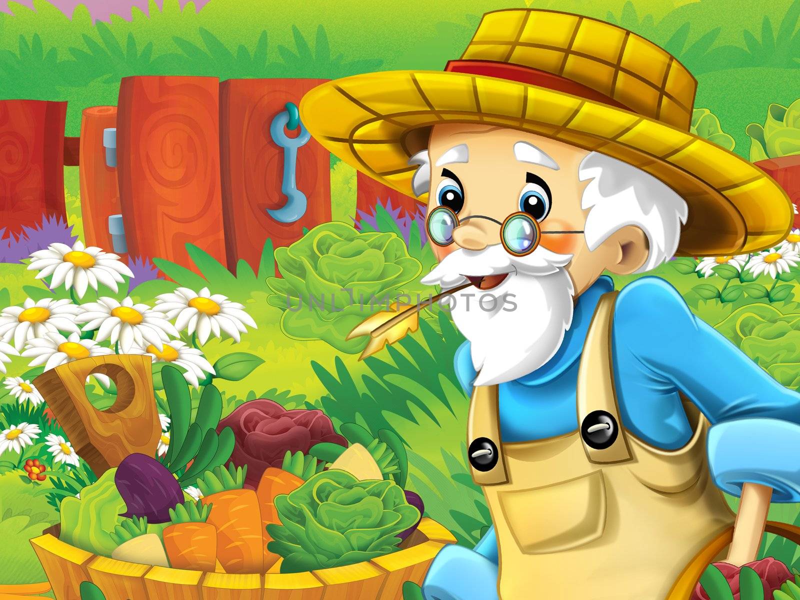 Beautiful cartoon illustation with many elements - educational