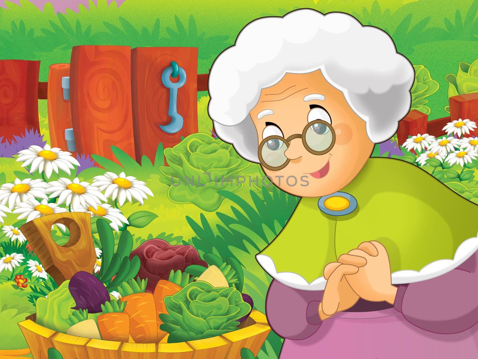 Beautiful cartoon illustation with many elements - educational