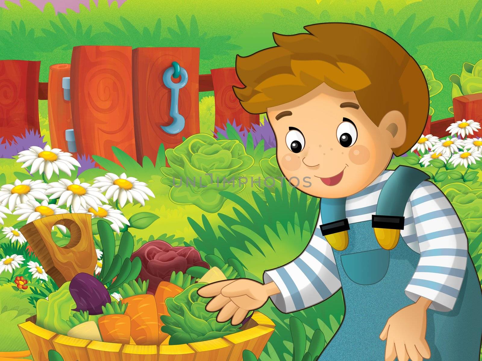 Beautiful cartoon illustation with many elements - educational