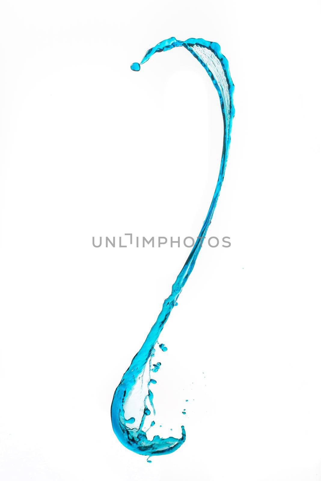 Blue water splash isolated on white background. by thanumporn