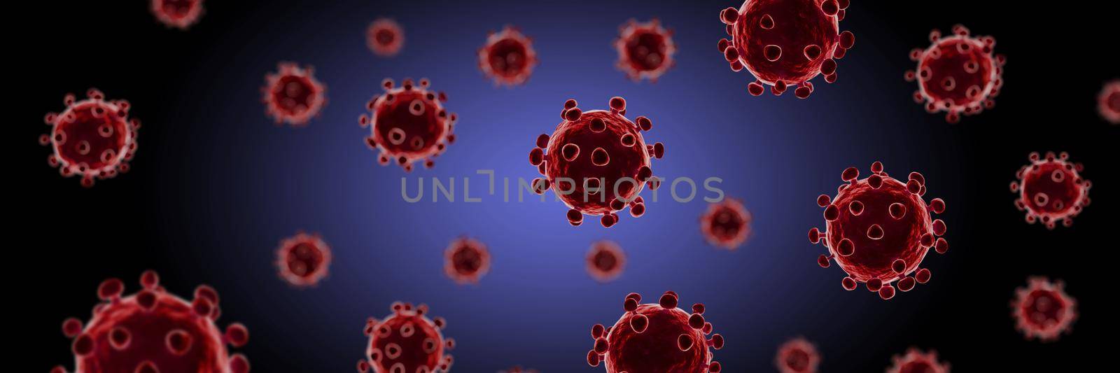 Stop coronavirus and quarantine concept. 3D medical illustration