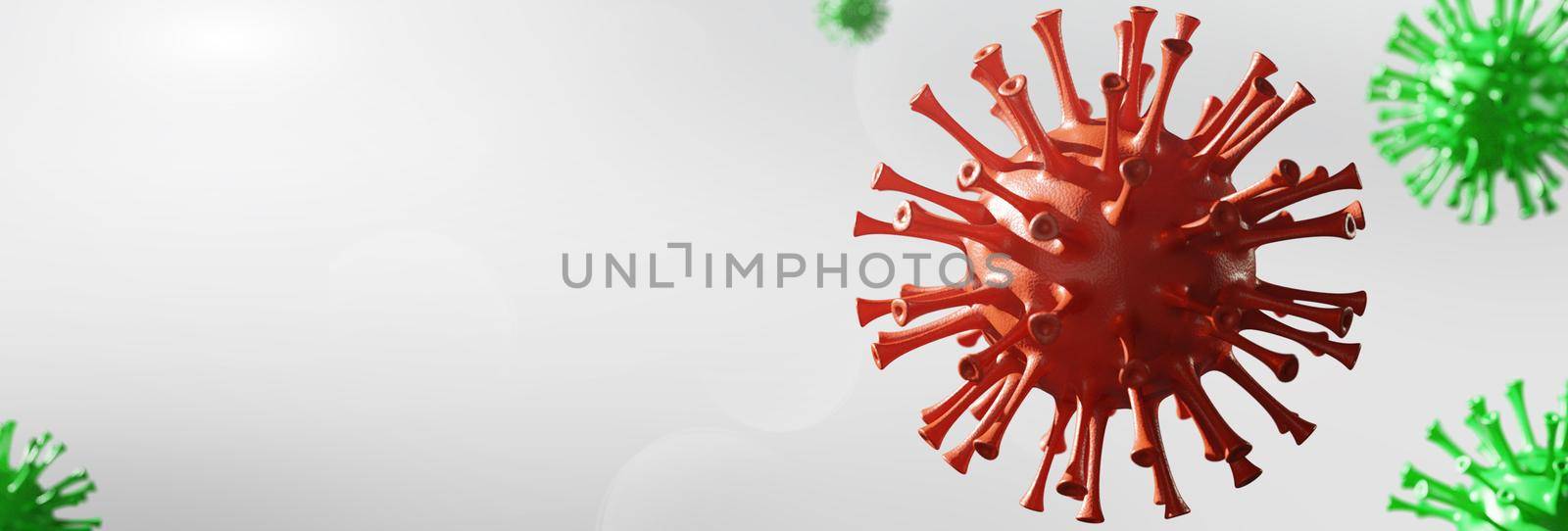 Stop coronavirus and quarantine concept. 3D medical illustration