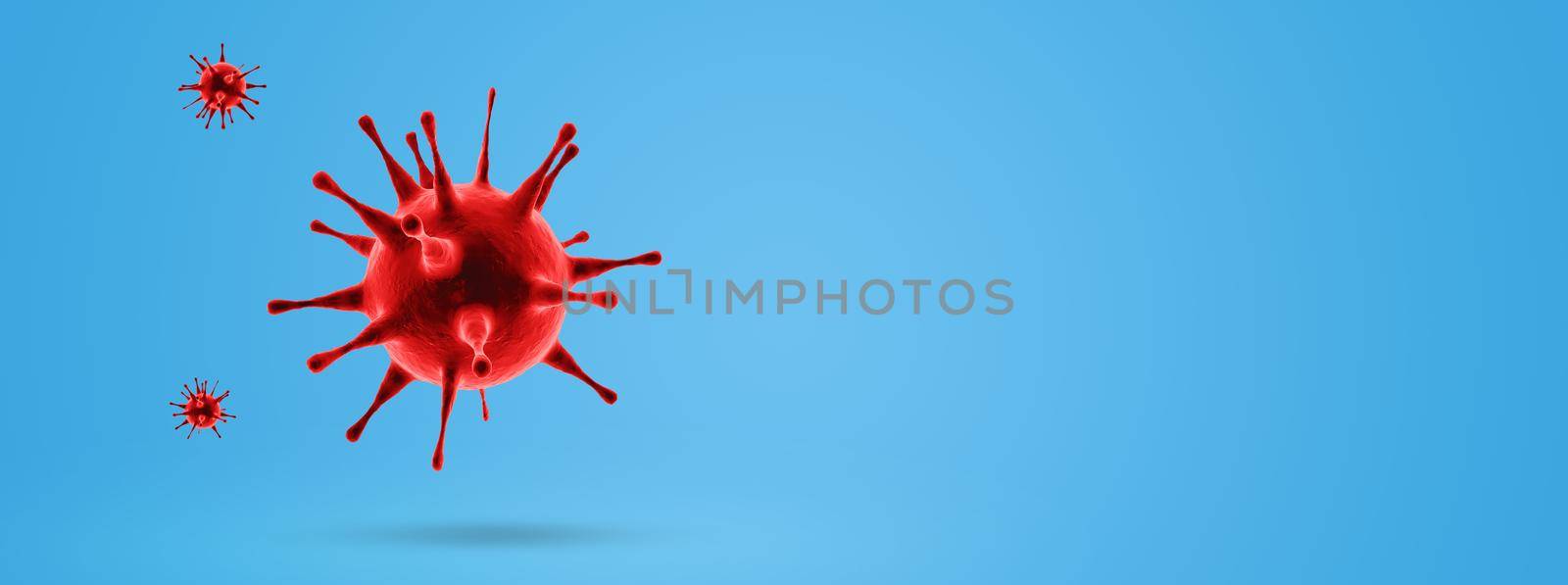 Stop coronavirus and quarantine concept. 3D medical illustration