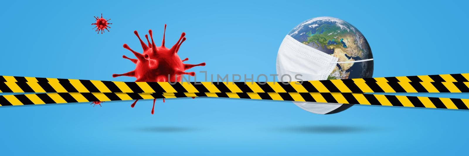 Stop coronavirus and quarantine concept. 3D illustration