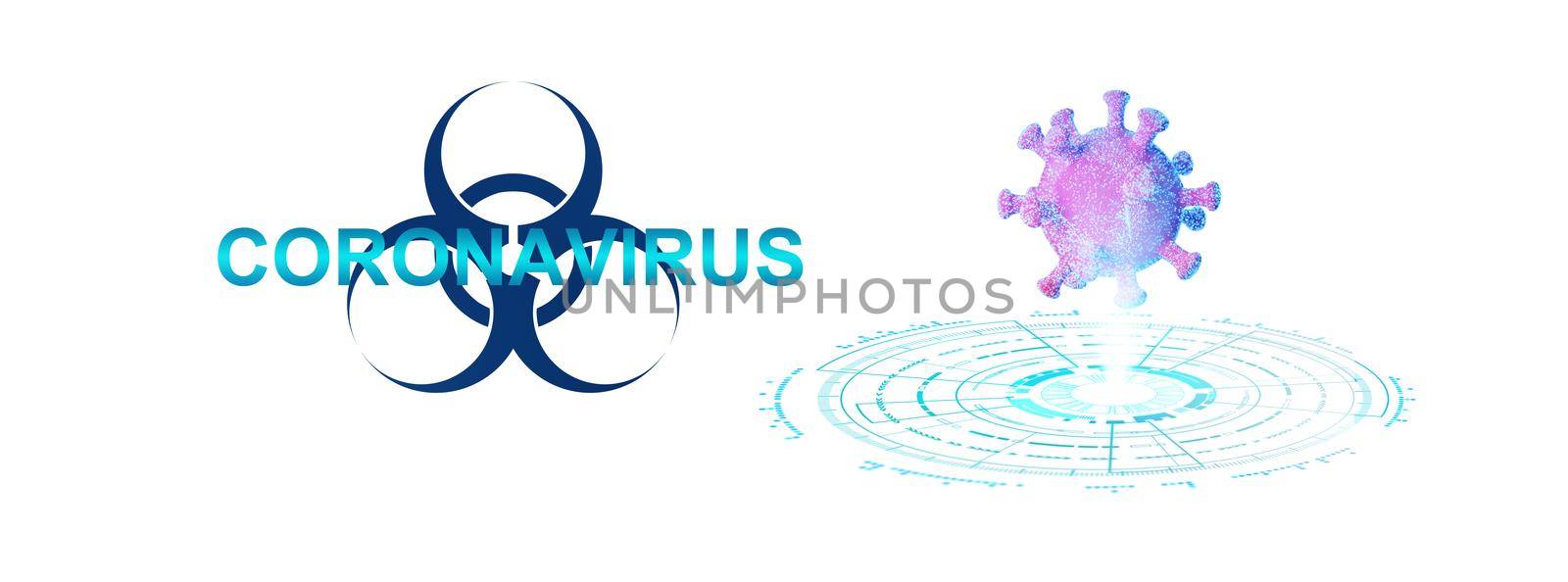 Stop coronavirus and quarantine concept. 3D medical illustration