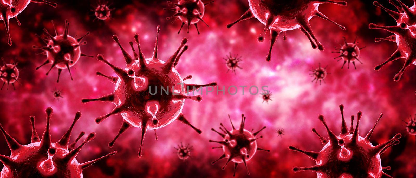 Stop coronavirus and quarantine concept. 3D medical illustration