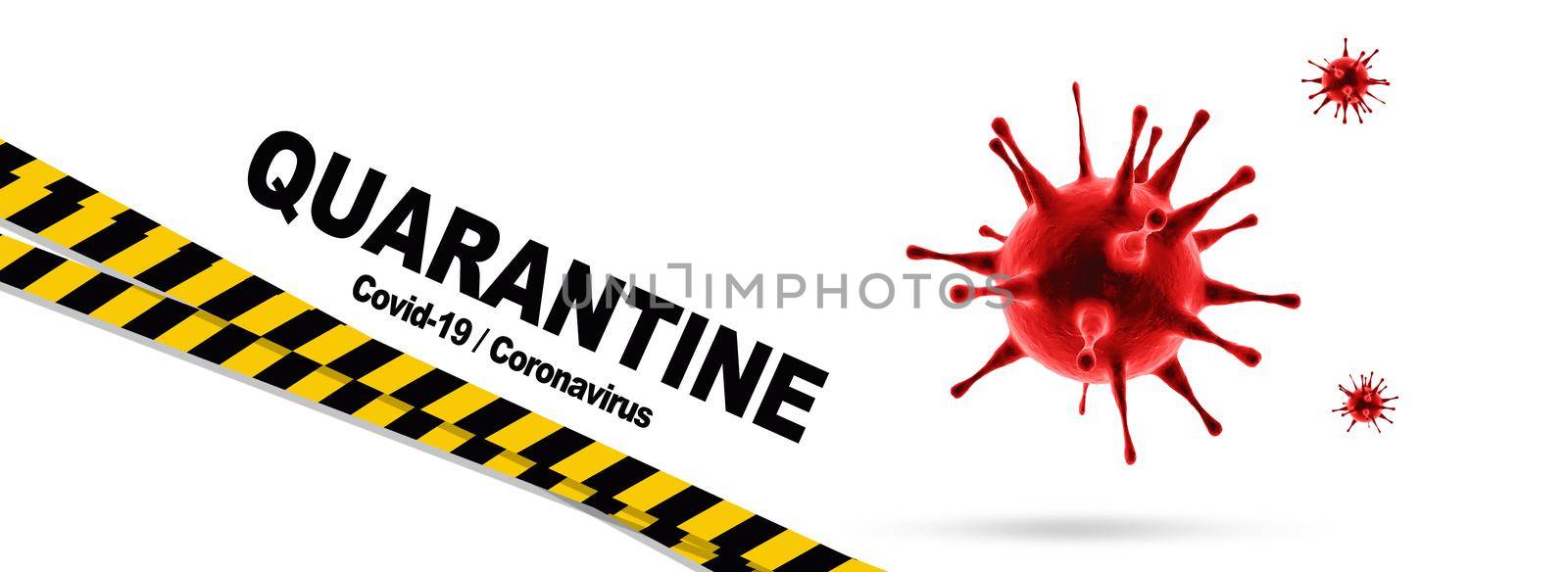 Stop coronavirus and quarantine concept. 3D medical illustration