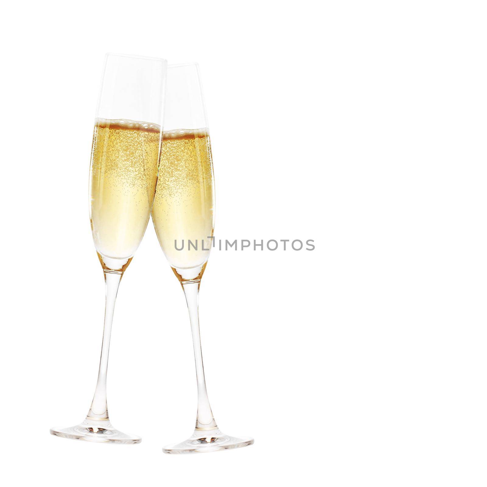 Glasses of champagne with splash, celebration theme concept