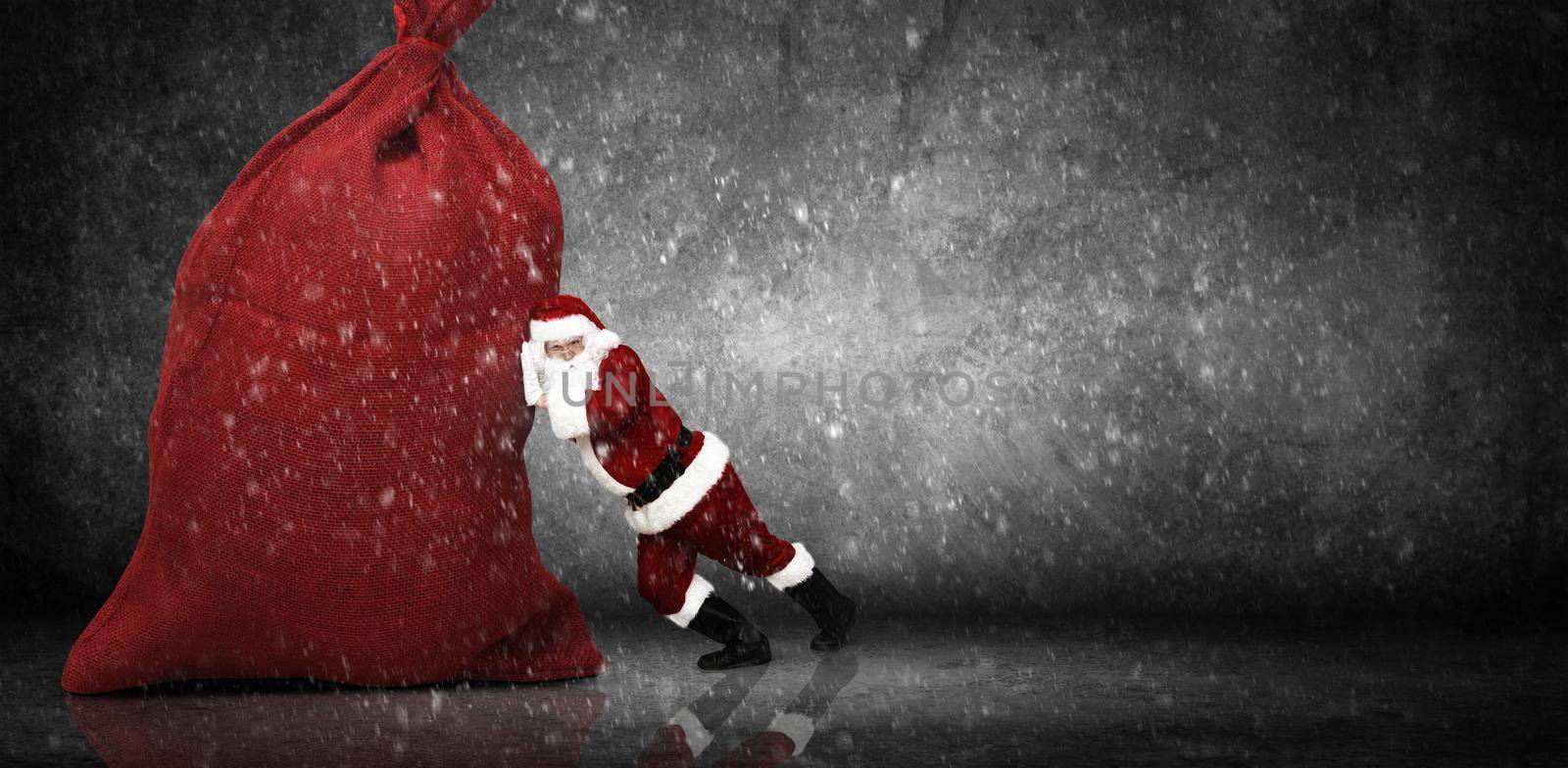 Merry christmas greeting card, Santa Claus design concept.