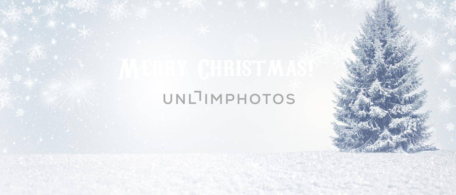 Merry christmas greeting card, christmas tree design concept.