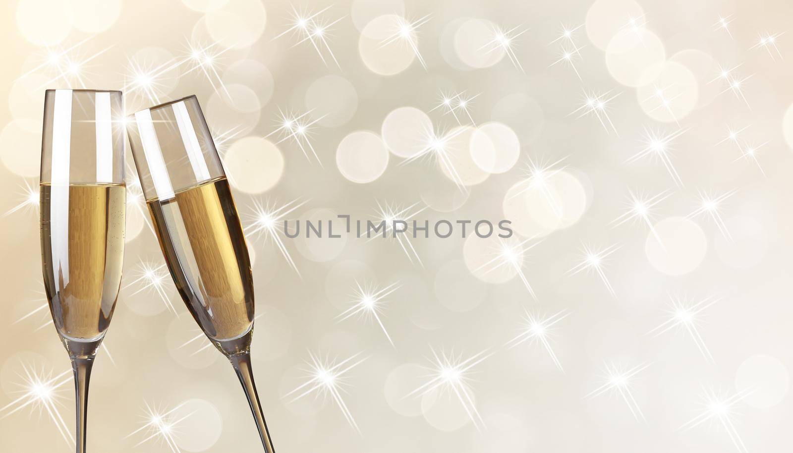 Glasses of champagne with splash, celebration theme concept