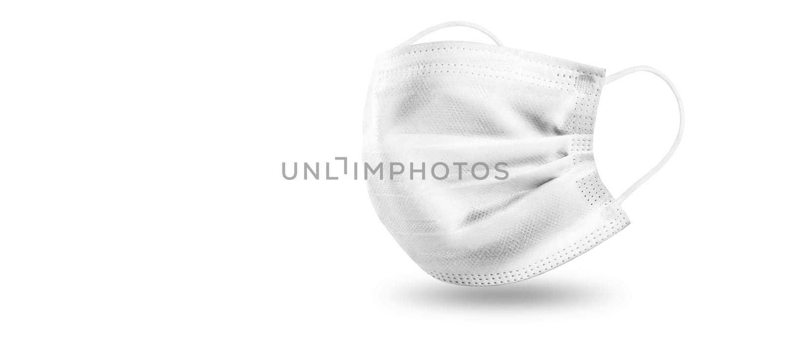 Typical surgical mask to cover mouth, nose. Protection concept, against coronavirus.