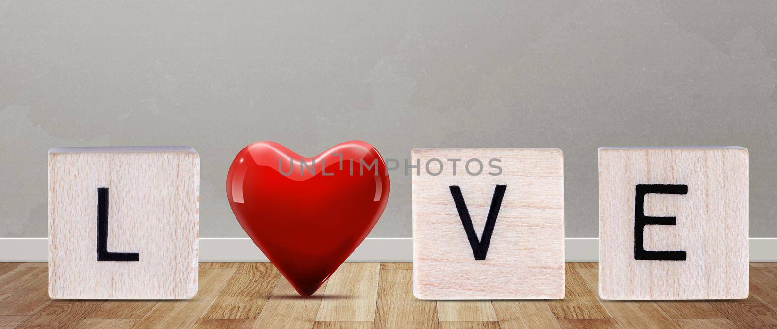 Valentine's Day background. Concept of human emotions, love, relations and romantic holidays. 3d illustration