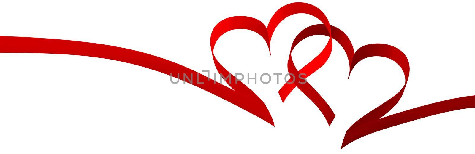 Happy valentine. Heart shaped elegant ribbon. Symbol of love. by Taut