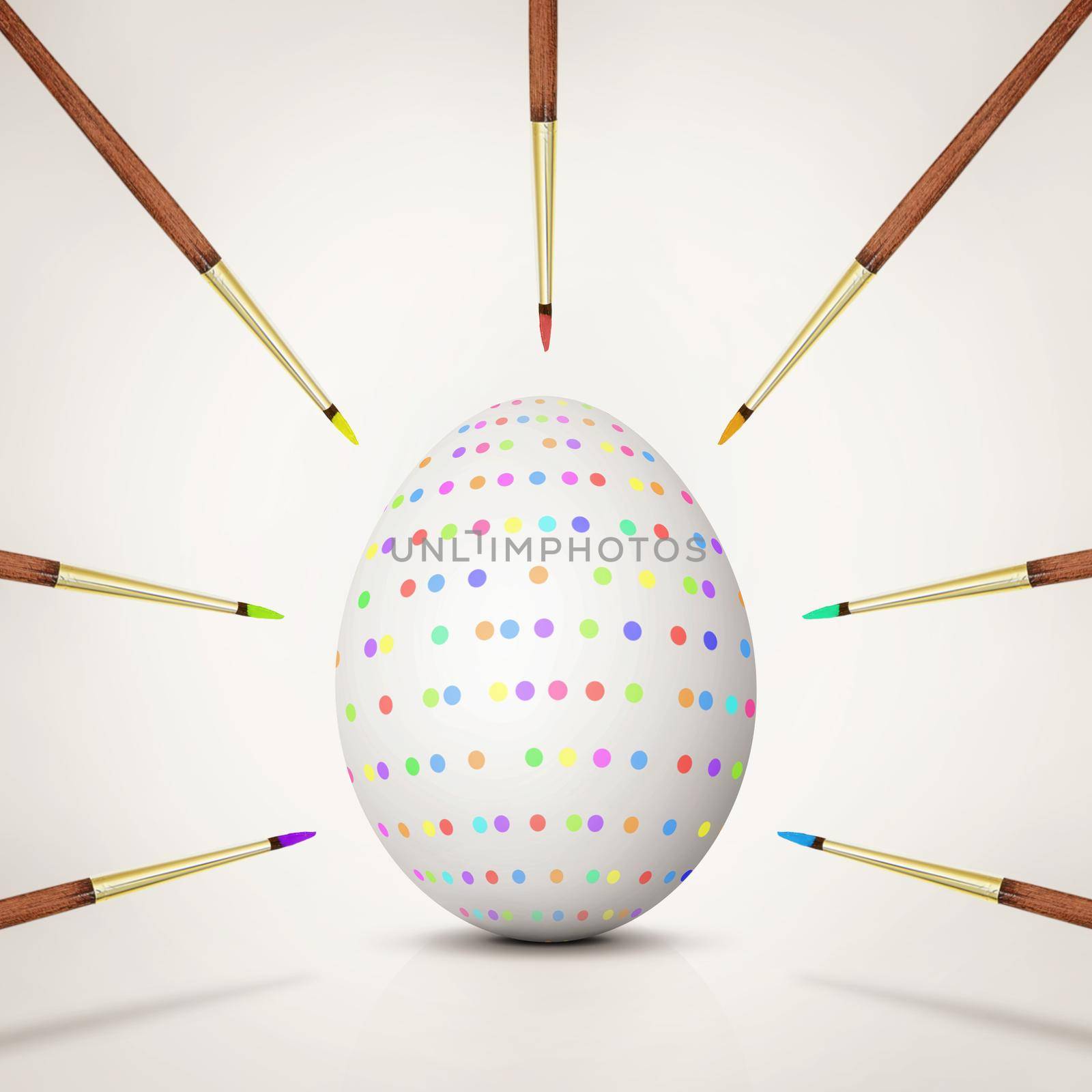 Beautiful Easter background with colorful Easter eggs by Taut