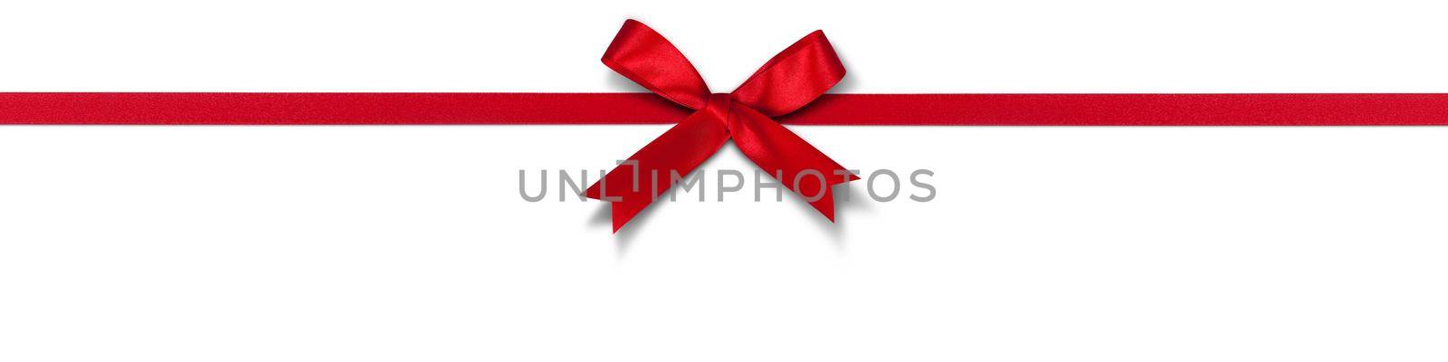 Shiny and satin ribbon. Merry christmas and happy new year greeting card. by Taut