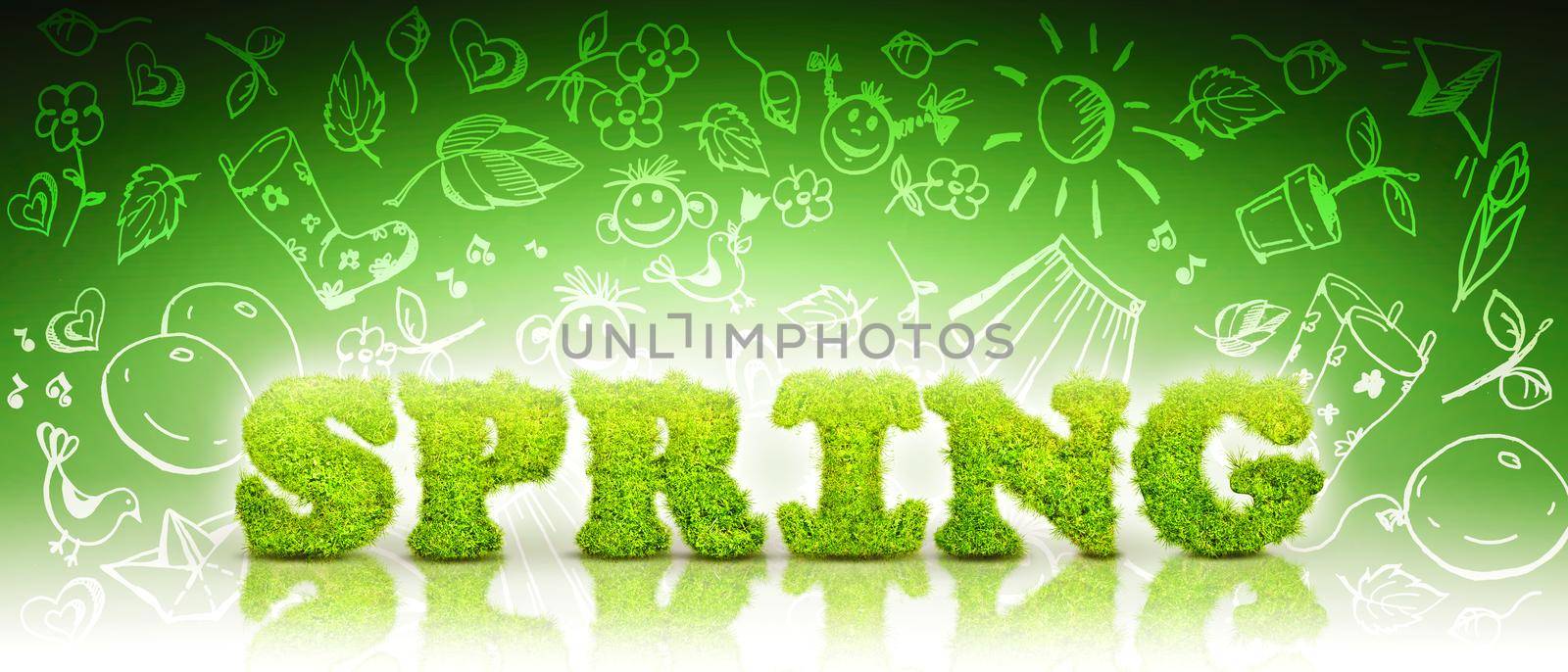 Decorative inscription with letters. Creative spring concept.