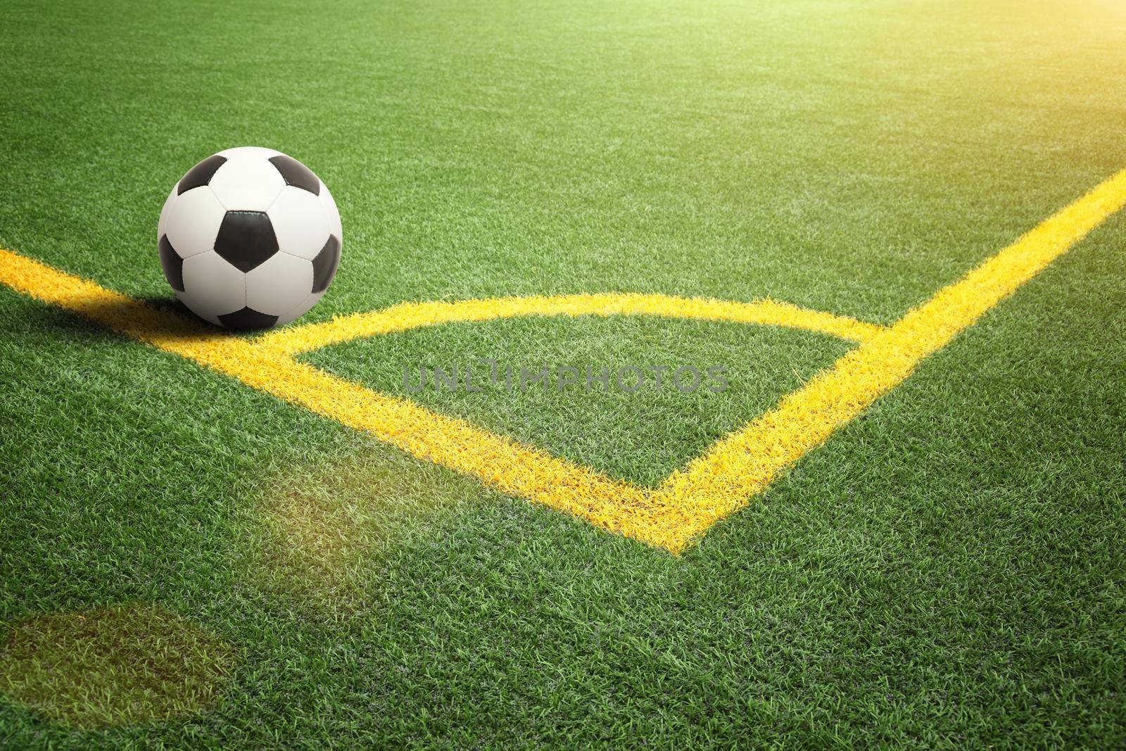 Traditional soccer game with a leather ball
