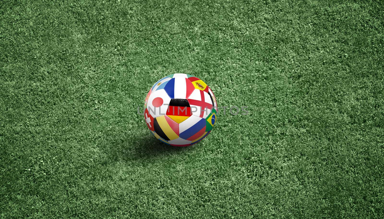 Traditional soccer game with a leather ball