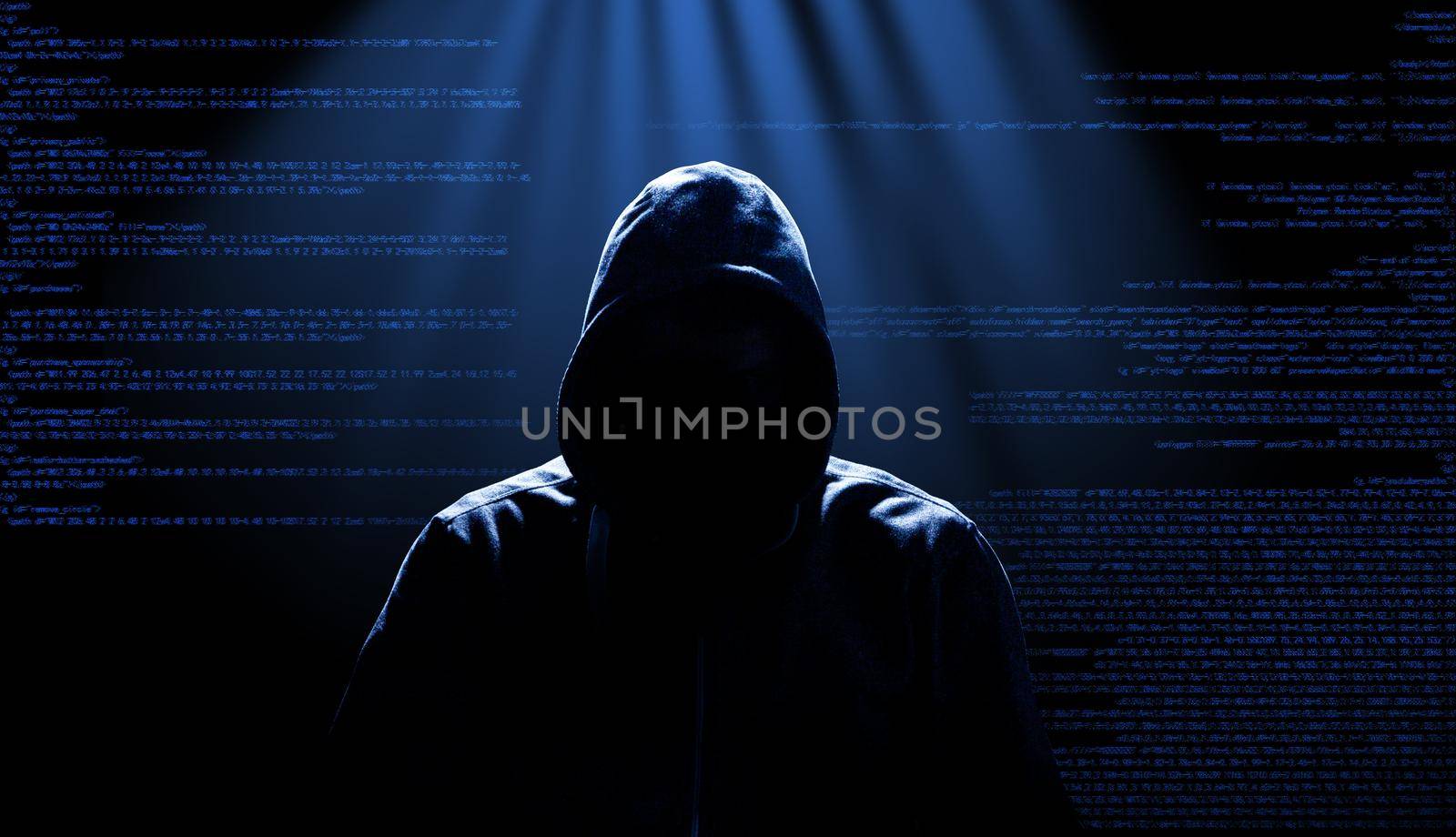 Hacker prints a code on a laptop keyboard to break into a cyberspace