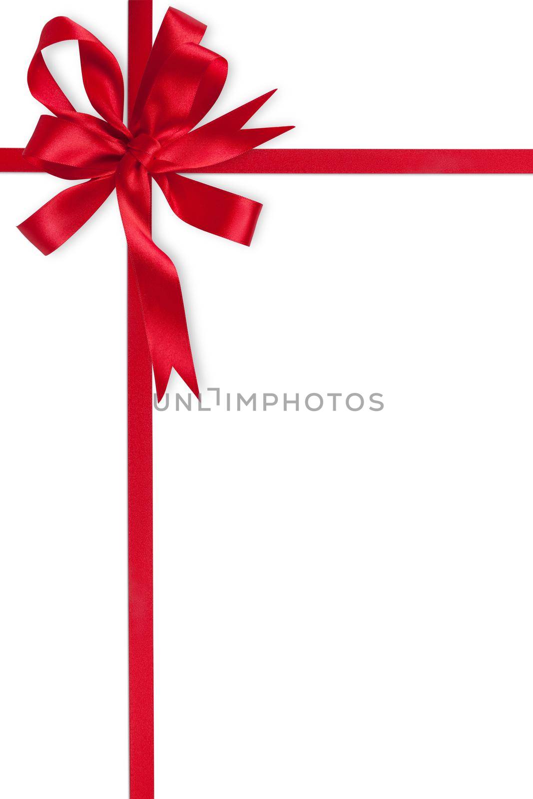 Shiny and satin ribbon. Merry christmas and happy new year greeting card. by Taut