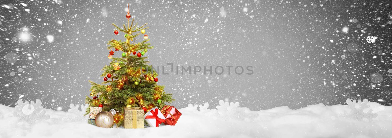 Merry christmas greeting card, christmas tree design concept.