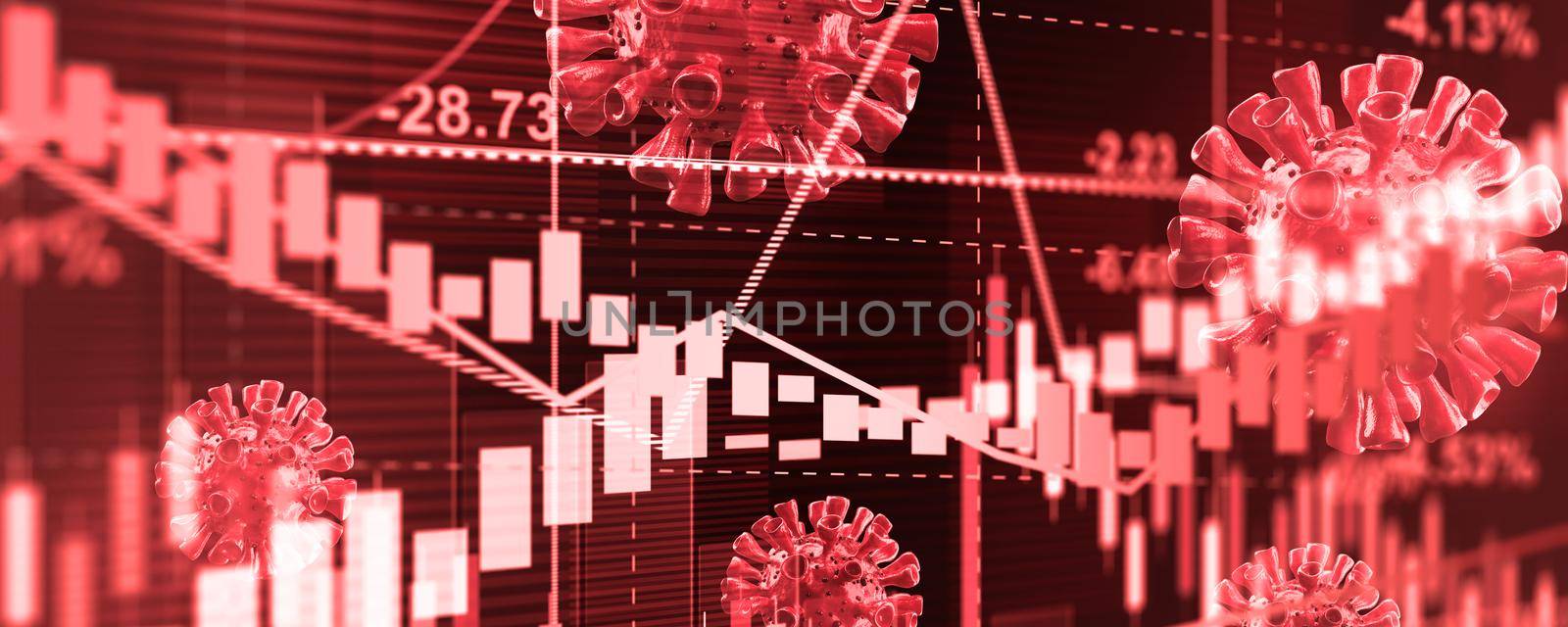 World economy and corona virus concept. The impact of coronavirus on the stock exchange.