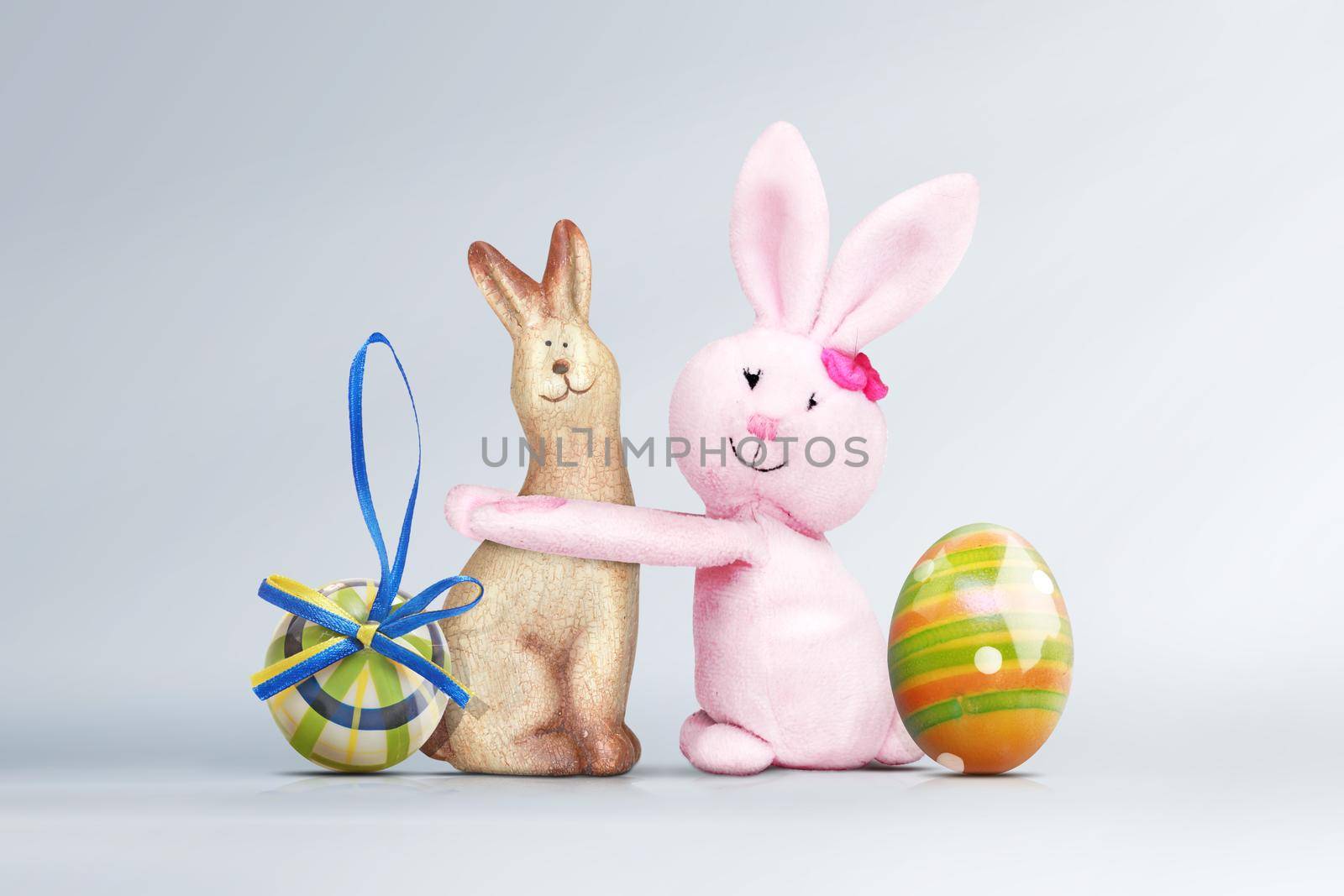 Beautiful Easter background with colorful Easter eggs by Taut