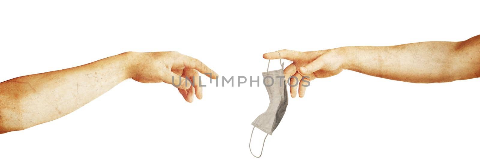 Typical surgical mask to cover mouth, nose. Protection concept, against coronavirus.
